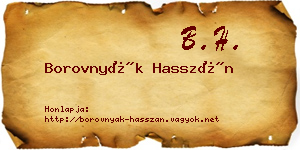 Borovnyák Hasszán névjegykártya